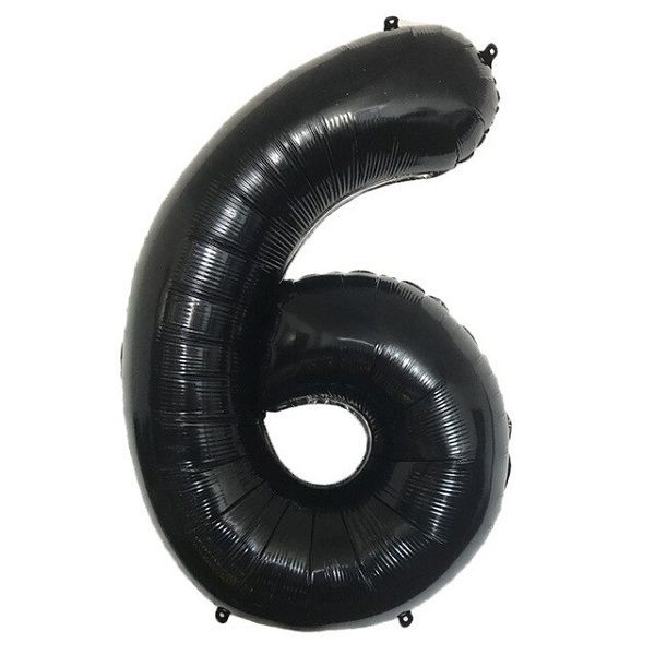 Foil Balloon Number 6 Black 34in