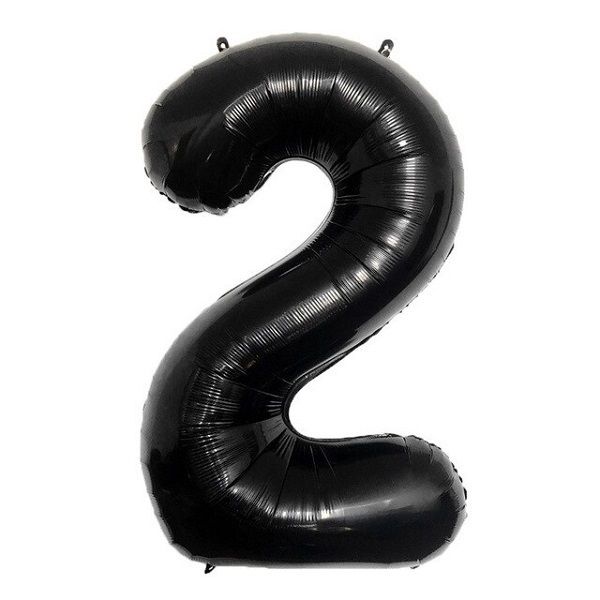 Foil Balloon Number 2 Black 34in