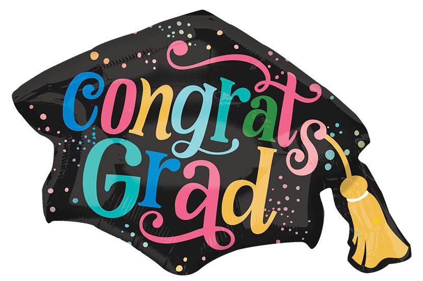 Foil Balloon Follow Your Dreams Grad Cap Did it Hx