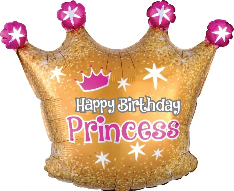 18" Birthday Gold Crown Junior Shape