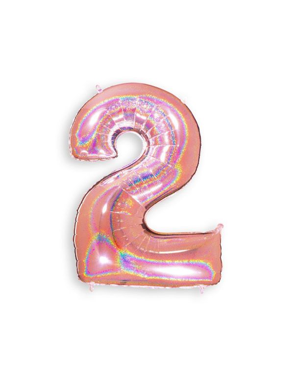 Foil Balloon Number 2 Rose Gold 34in