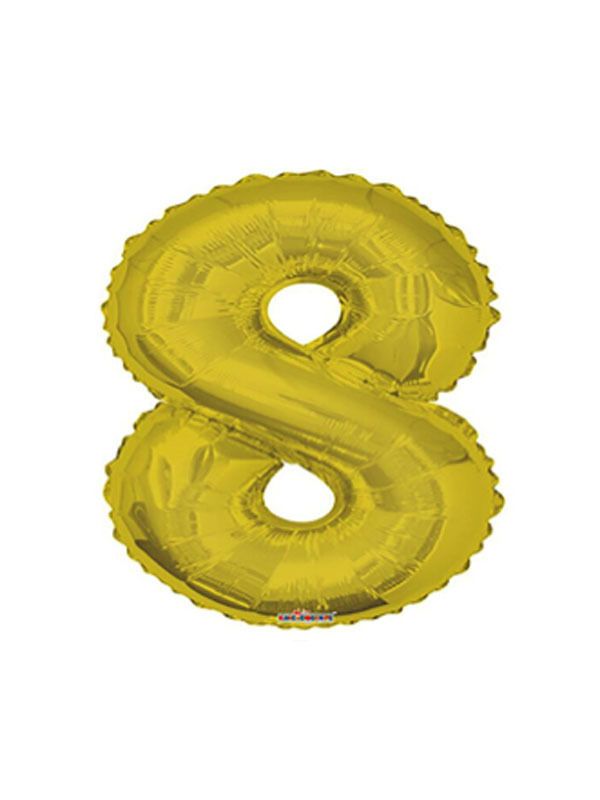 Foil Balloon Number 8 Gold 34in