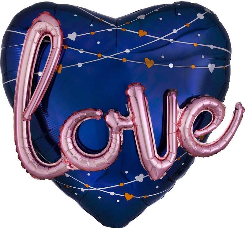 Foil Balloon Navy Wedding 36in