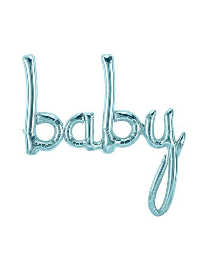 Foil balloon Baby Blue Script 46in