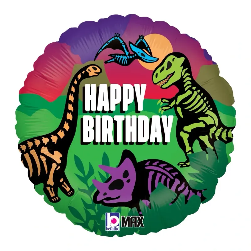 18" Jurassic Dinosaur Birthday Max Float Round