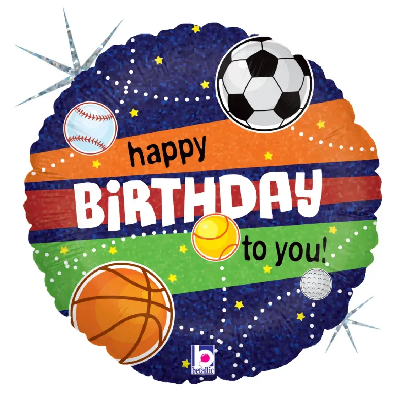 Foil Balloon Sports Birthday 18in