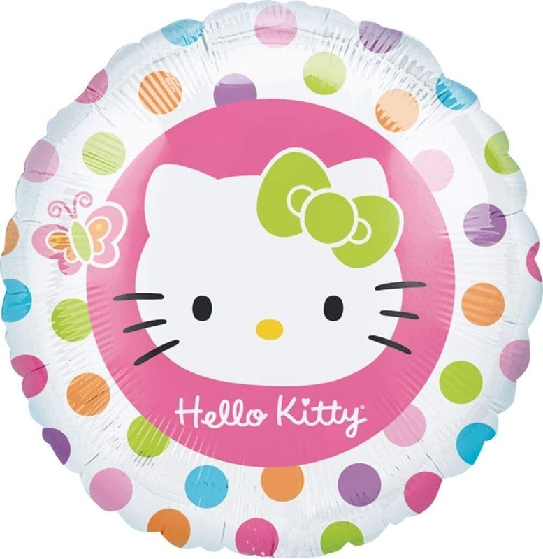 Foil Balloon Round Hello Kitty Rainbow 18in