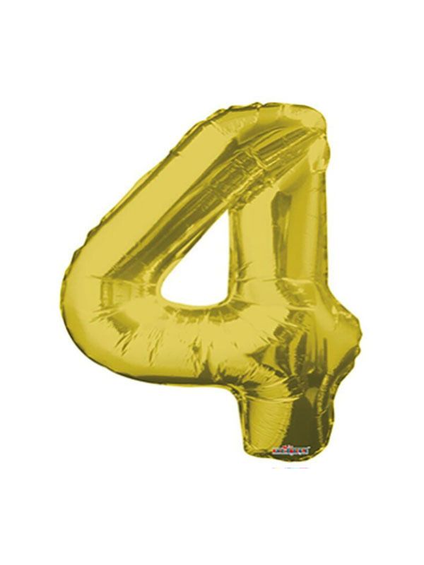 Foil Balloon Number 4 Gold 34in
