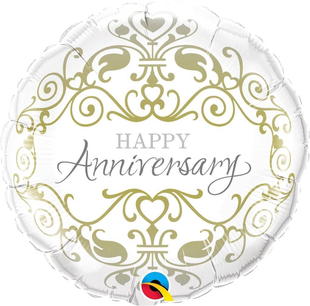 Foil Balloon Round Anniversary Classic 18in