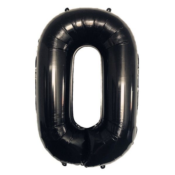Foil Balloon Number 0 Black 34in