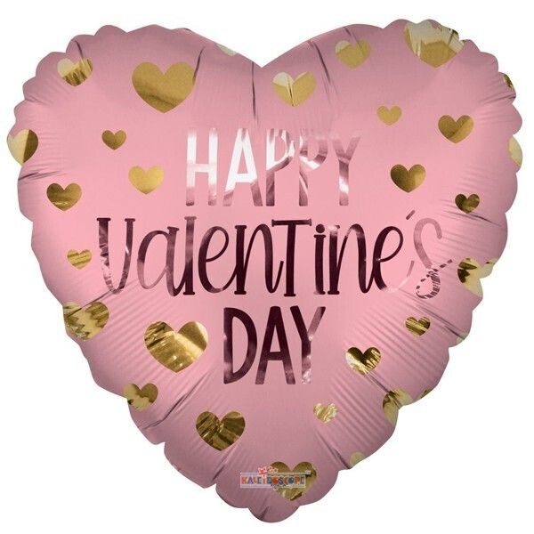 Foil Balloon Pink & Gold Valentine 18in