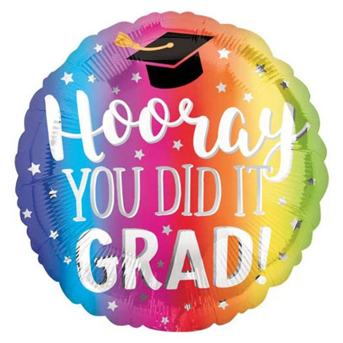 Foil Balloon Hooray You Did It 18in