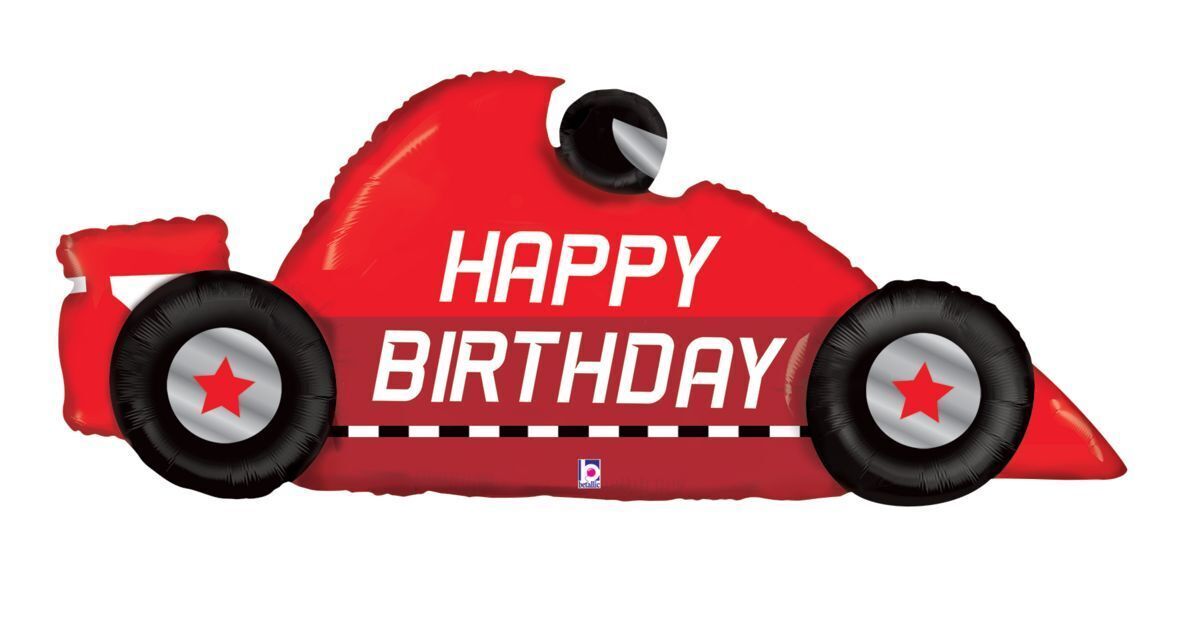 Foil Balloon Race Car Birthday Shape 56in
