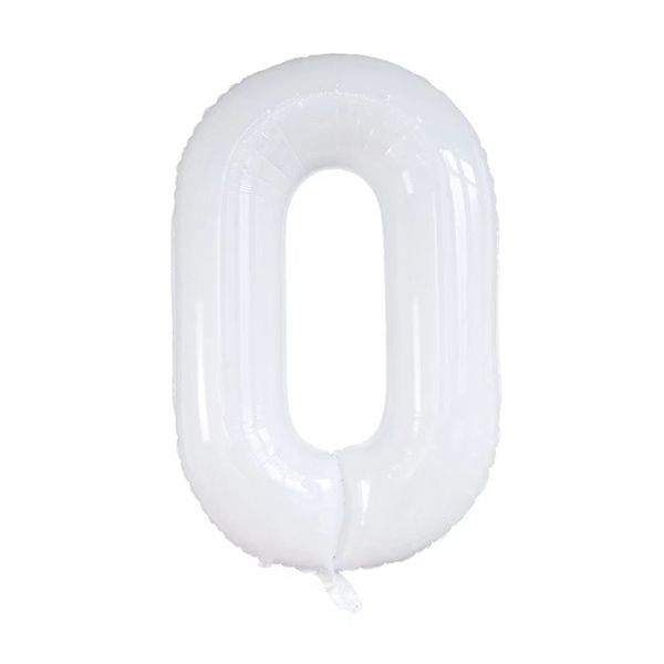 Foil Balloon Number 0 White 34in