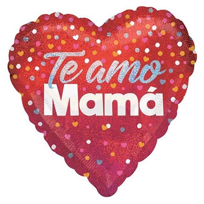 Foil Balloon Holographic Cofetti Te Amo Mama 18in