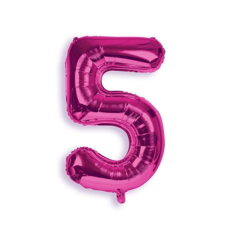 Foil Balloon Number 5 Hot Pink 34in