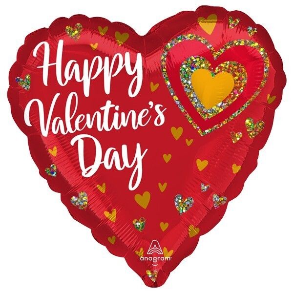 Foil Balloon Heart Glitteing 18in