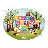 Betallic 36178P Woodland Birthday Party Holographic Balloon Pack