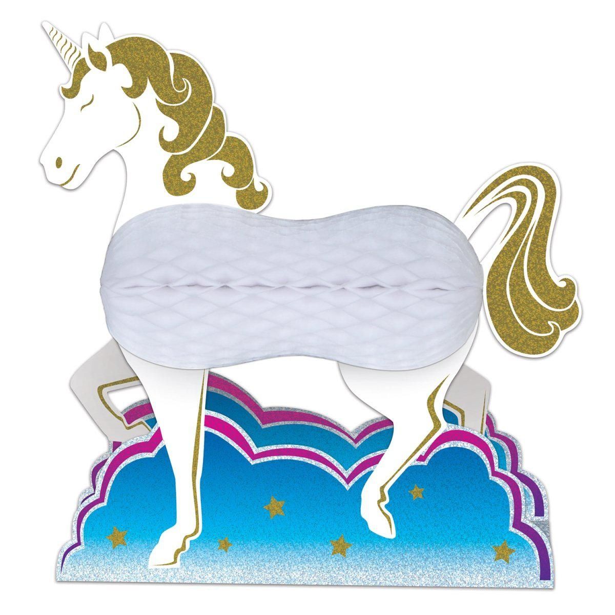 Unicorn Tissue Paper Centerpiece, 10 inches