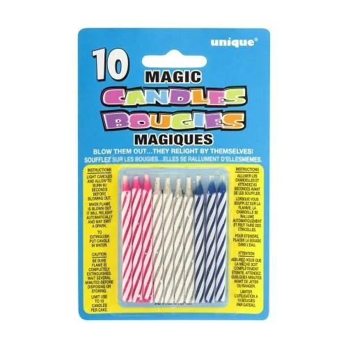 Striped Magic Relighting 2.5" | Assorted Colors | 10 Pcs, 2.25" Length