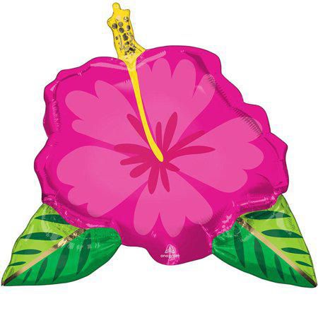 Foil Balloon Pink Hibiscus Flower  27in