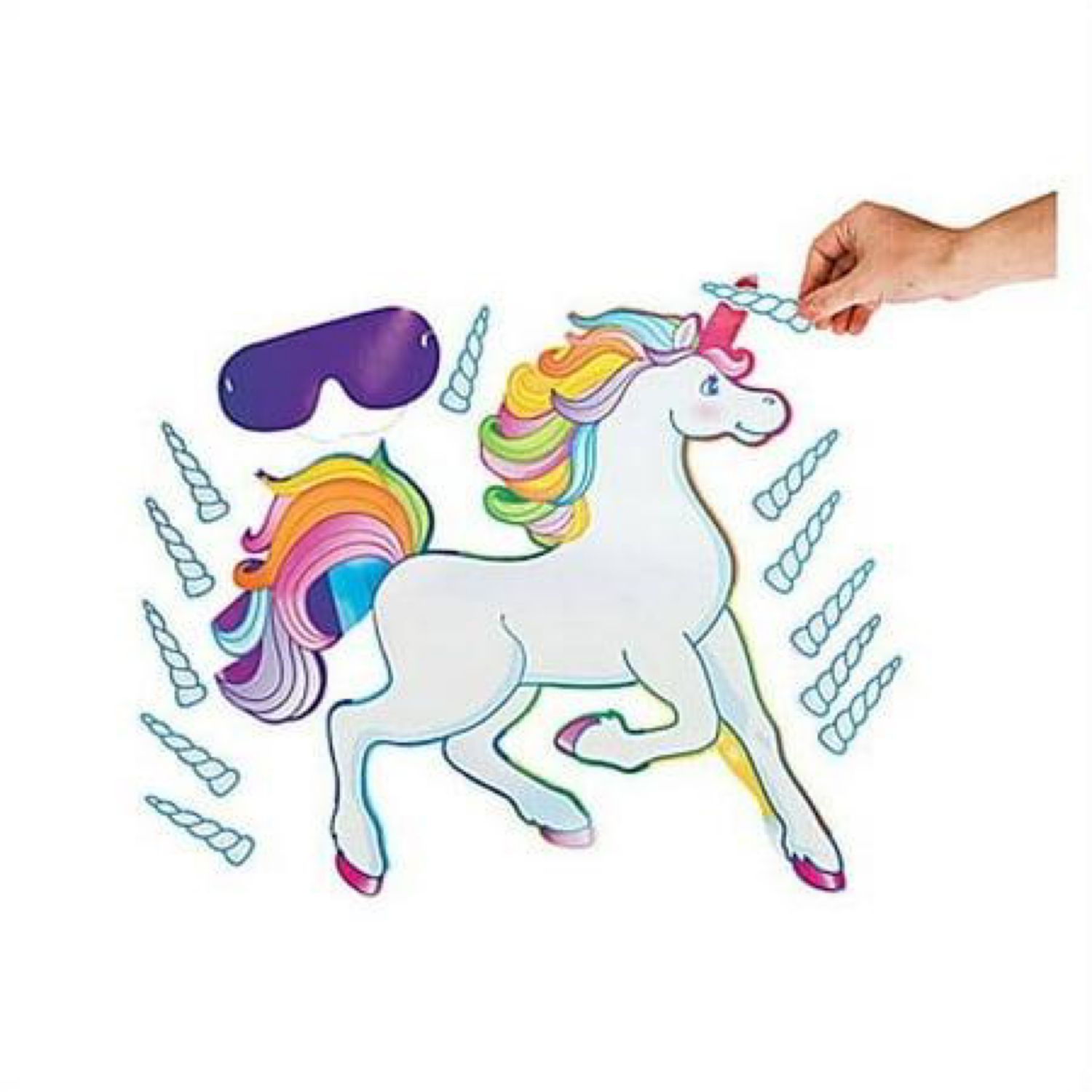 Pin the Horn on the Unicorn Party Game