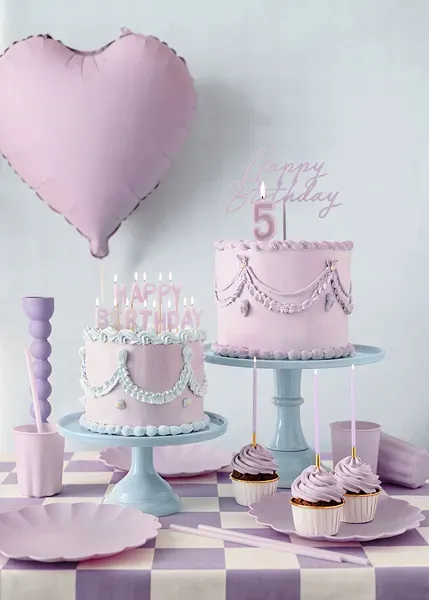 Acrylic Cake Topper Happy Birthday Matte Purple 16.5cm