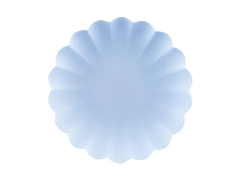PLASTIC PLATES FRILL LIGHT BLUE (22X22CM - 1PKT/4PC)