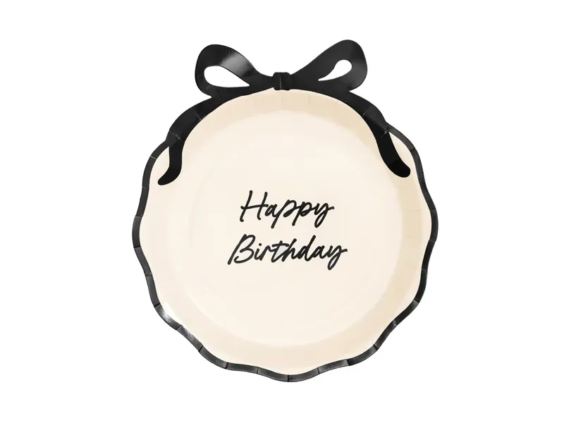 PLATES HAPPY BIRTHDAY WITH BOW (24CM - 1PKT/6PC)