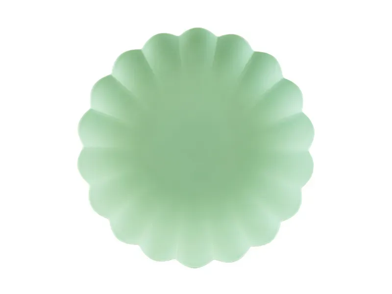 PLASTIC PLATES FRILL SAGE (22X22CM - 1PKT/4PC)
