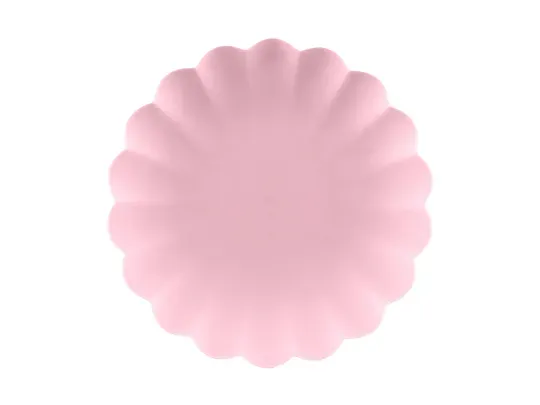 PLASTIC PLATES FRILL PINK (22X22CM - 1PKT/4PC)