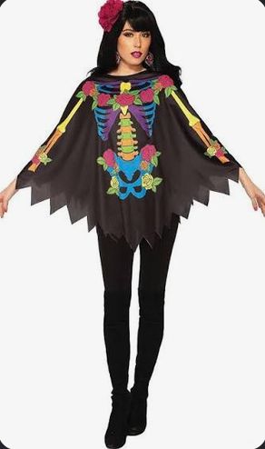 Day Of The Dead Adult Poncho