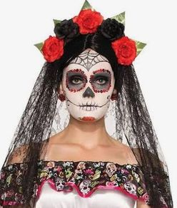 Day of the Dead Black Veil Headpiece