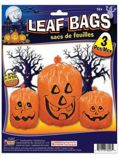 3 Ct Pumpkin Leaf Bag