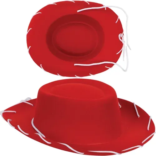 CHILDREN'S COWBOY HAT WITH LACING - RED
