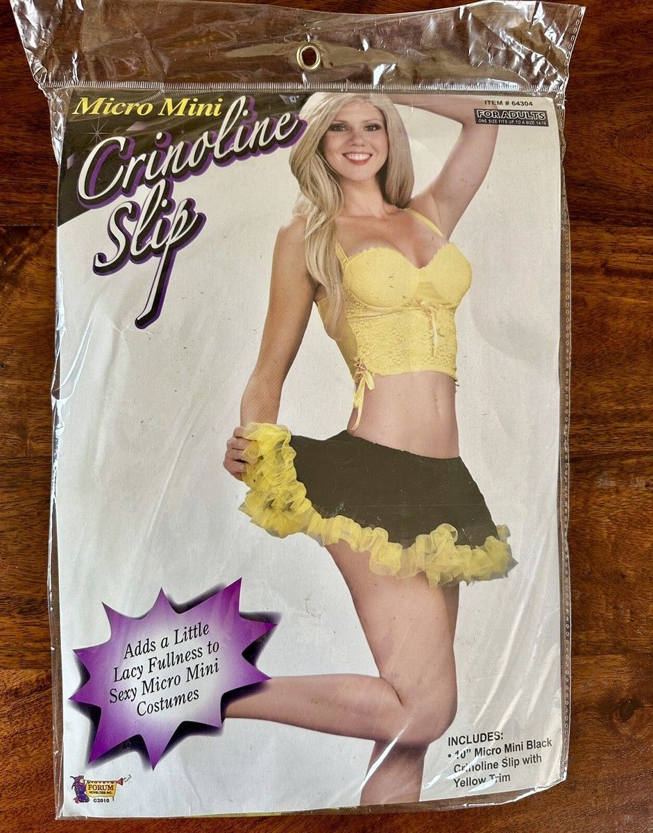 Black and Yellow Crinoline Slip Adult Up to Size 14/16