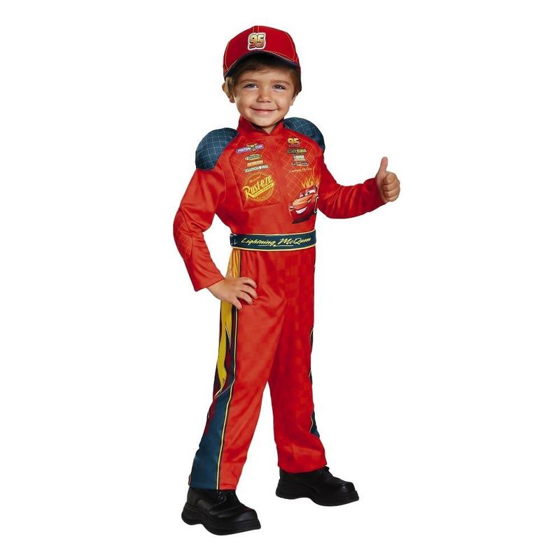 Disguise Toddler Boys 3 Classic Lightning McQueen Jumpsuit Costume M (3T-Tl)