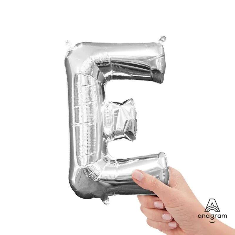16 inch LETTER E - ANAGRAM - SILVER (AIR-FILL ONLY)