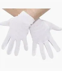 Short white gloves