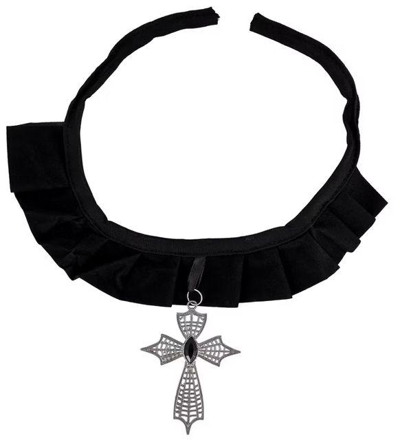Vampire Velvet Choker Cross Medallion