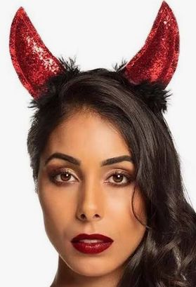 Satin Devil Horns Headband