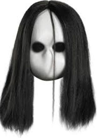 Blank Black Eye Doll Mask (No Wig)