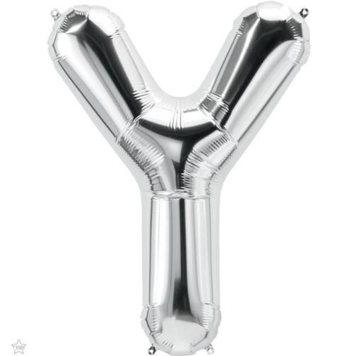 Foil Balloon Letter Y Silver 34in