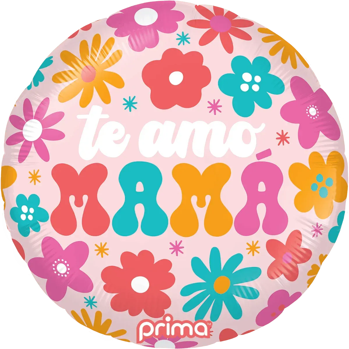 Foil Balloon Te Amo Mama Retro Flowers 18in