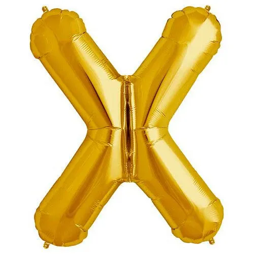 Foil Balloon Letter X Gold 34in