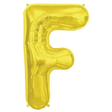 Foil Balloon Letter F Gold 34in