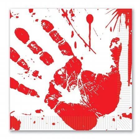 Bloody Handprints Halloween Luncheon Napkins
