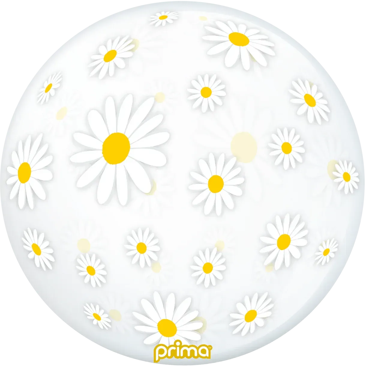 Foil Balloon White Daisies Sphere 20in