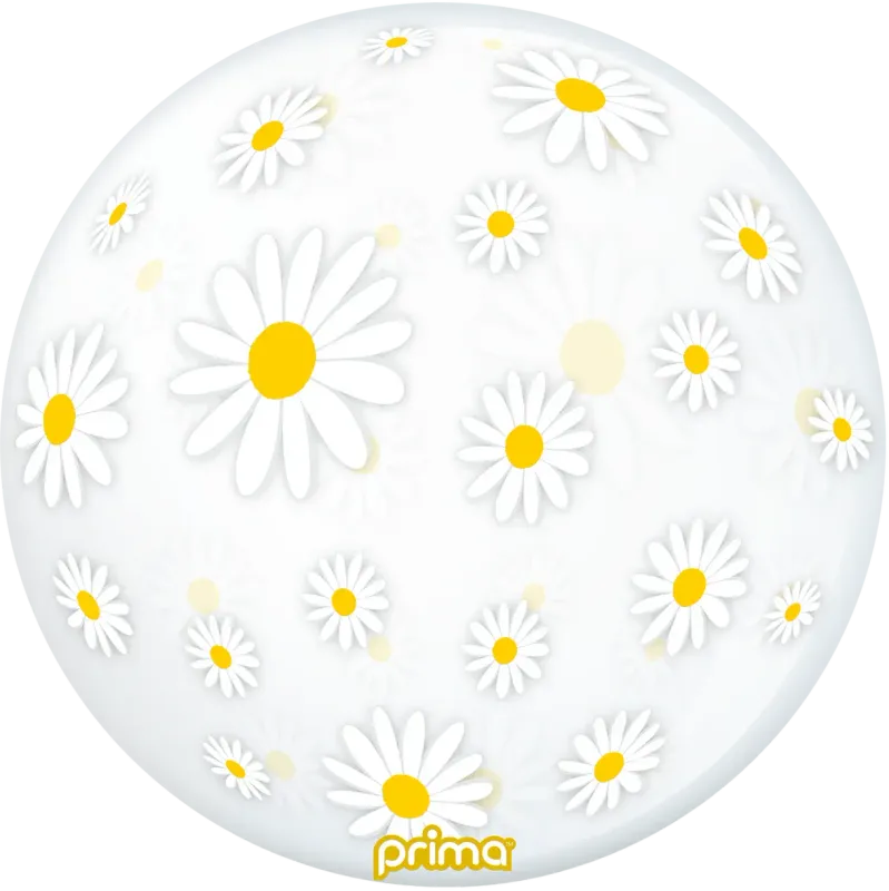 Foil Balloon White Daisies Sphere 20in