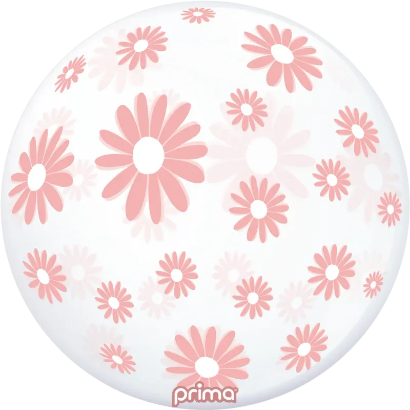 Foil Balloon Light Pink Daisies Sphere 20in